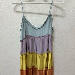 NWT- Colorful Tiered Mini Dress